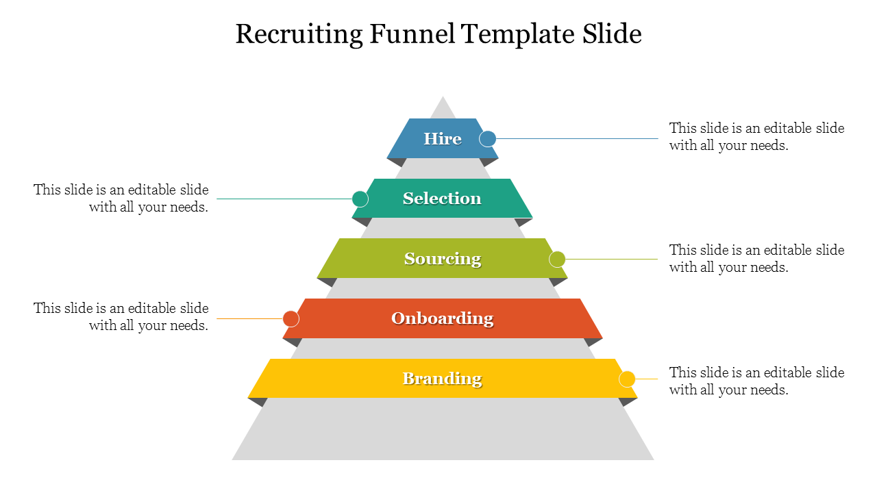 Attractive Recruiting Funnel Template Slide Design